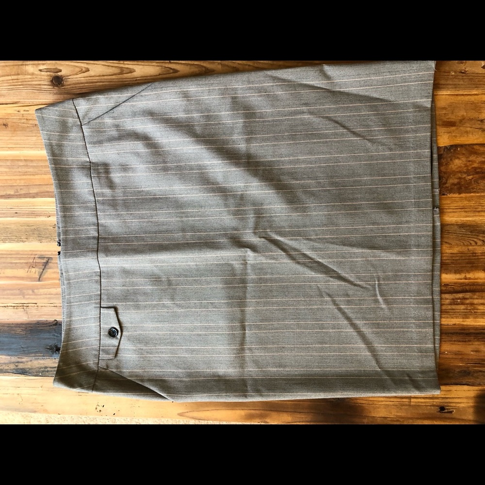 Gray pinstripe pencil skirt
